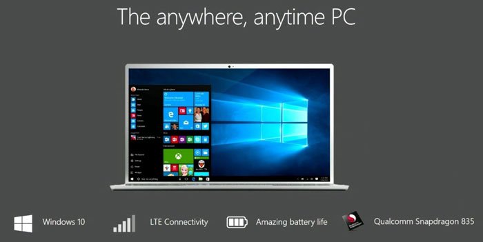 Windows 10 on ARM特性：始終連接，續(xù)航優(yōu)秀